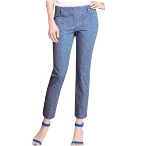 ANN TAYLOR Carnegie Crop Pant in Blue Diamond Size 8 NWT